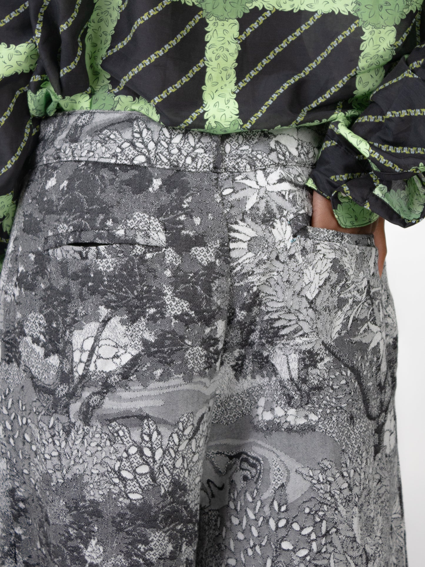 Jacquard trousers- Grey