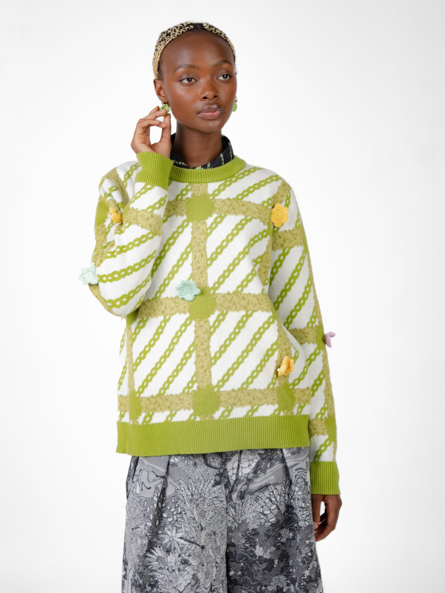 Topiary tartan jersey