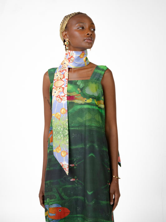 Mushroom landscape fabric tie