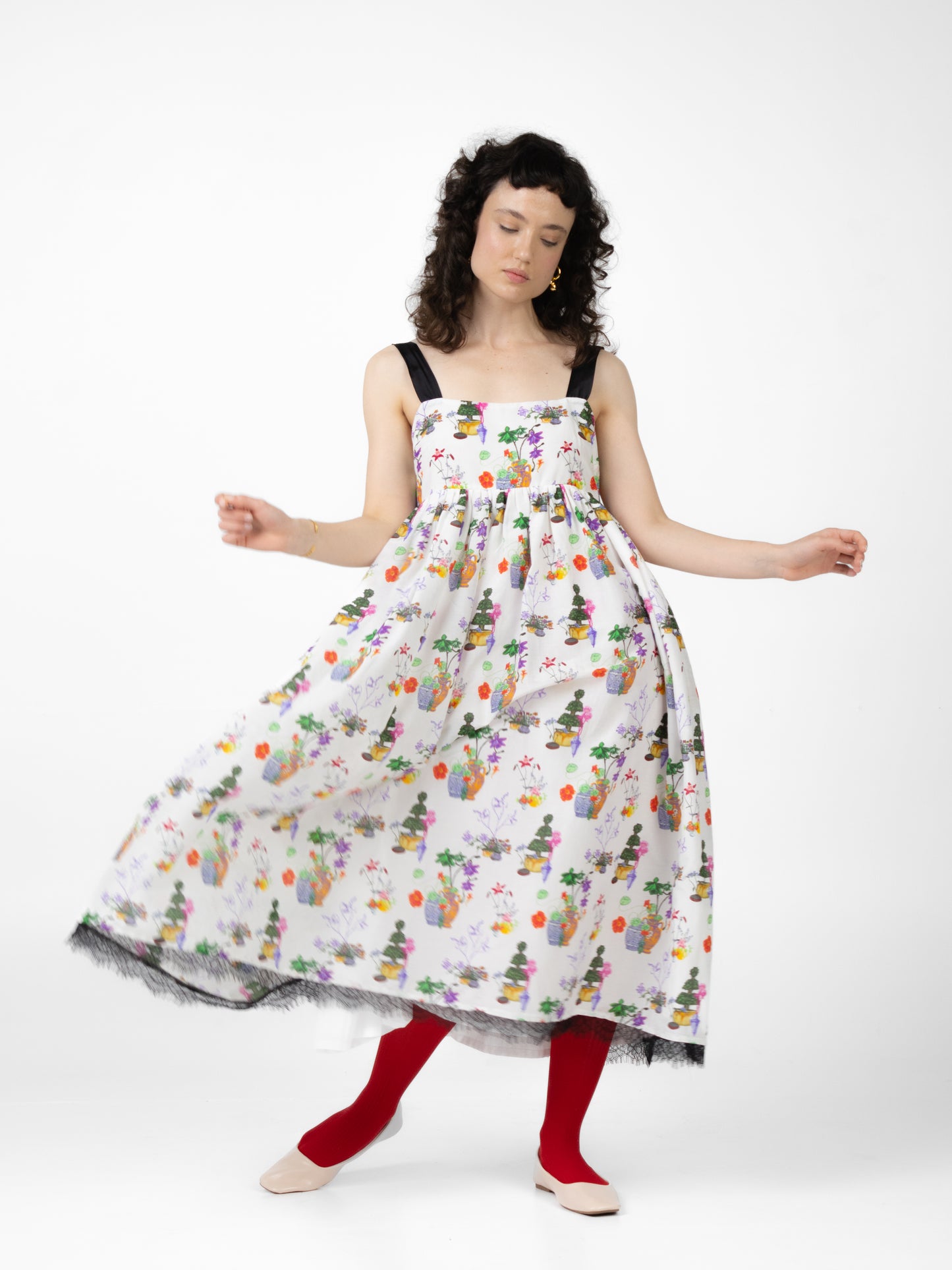 Still life with vases and flowers dress