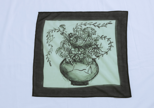 Still Life With Vase & Flowers Scarf