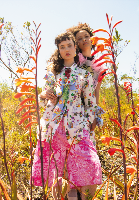 Jacquard trousers- Pink