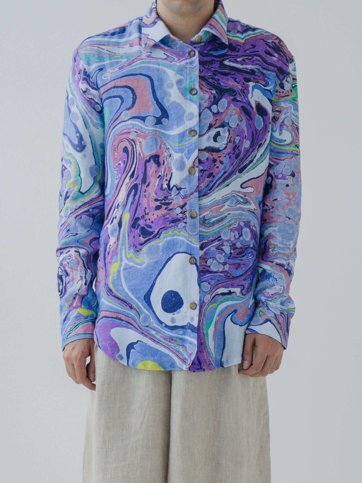 Suminagashi Collar Shirt