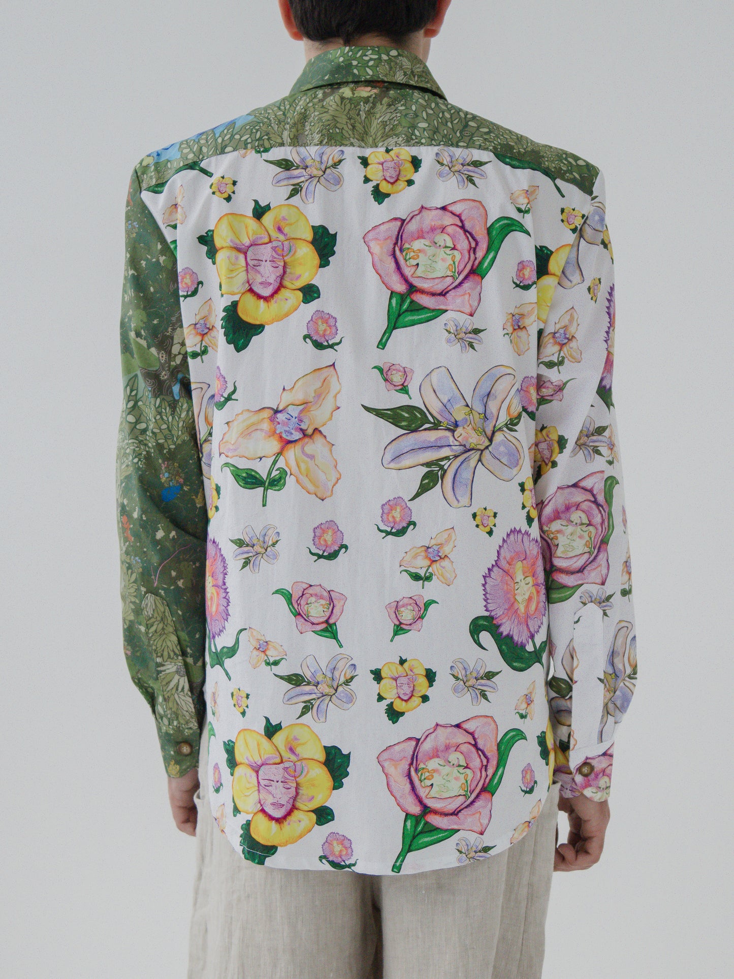 Spliced Collar Shirt