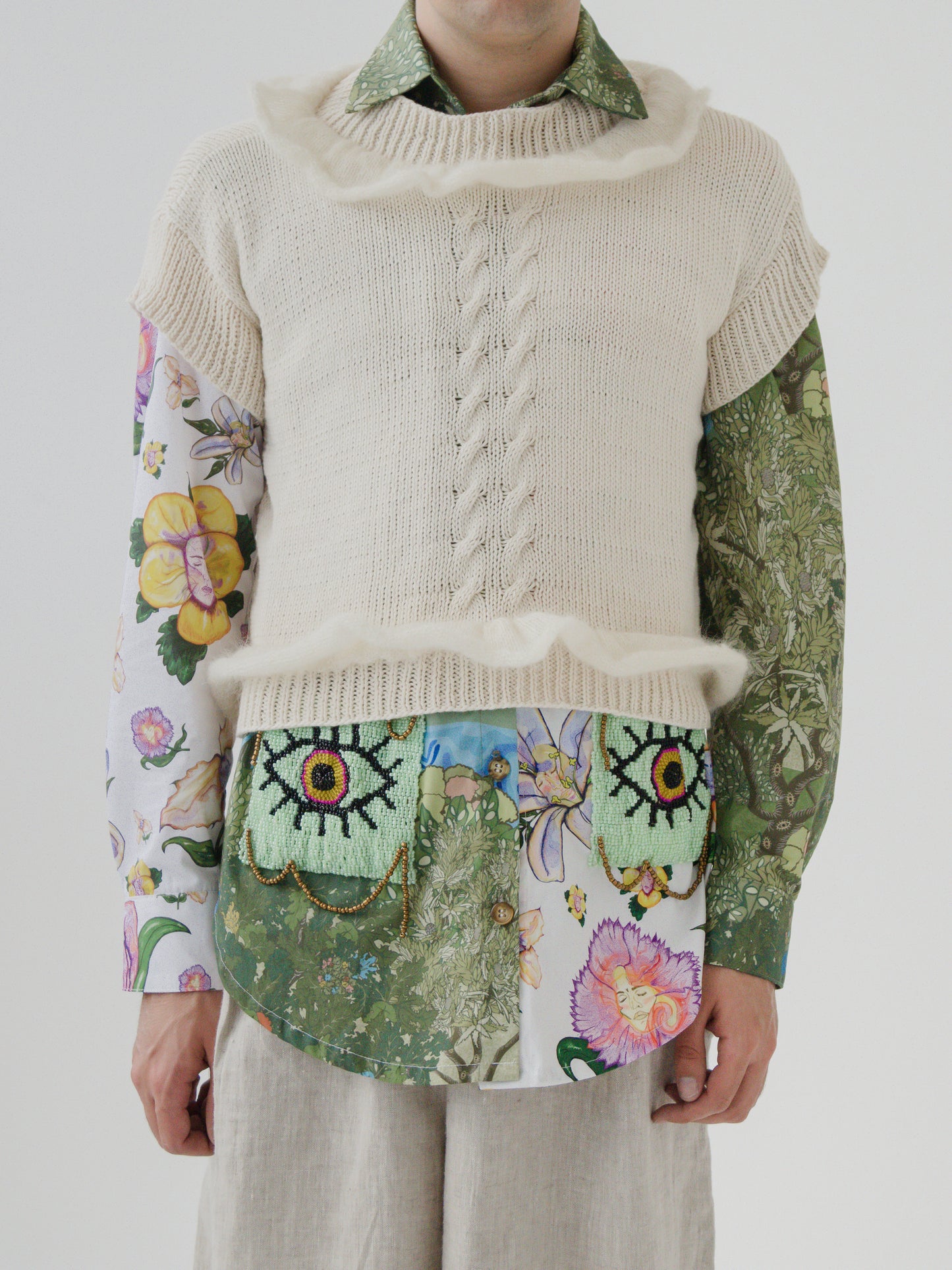 Cream Frill Vest