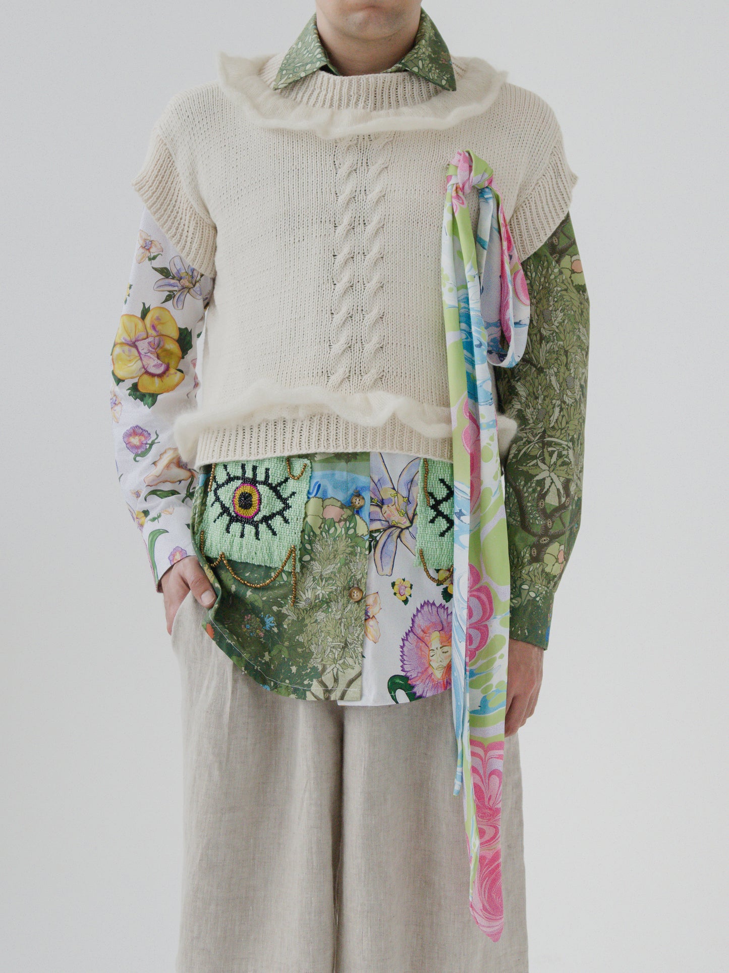 Cream Frill Vest