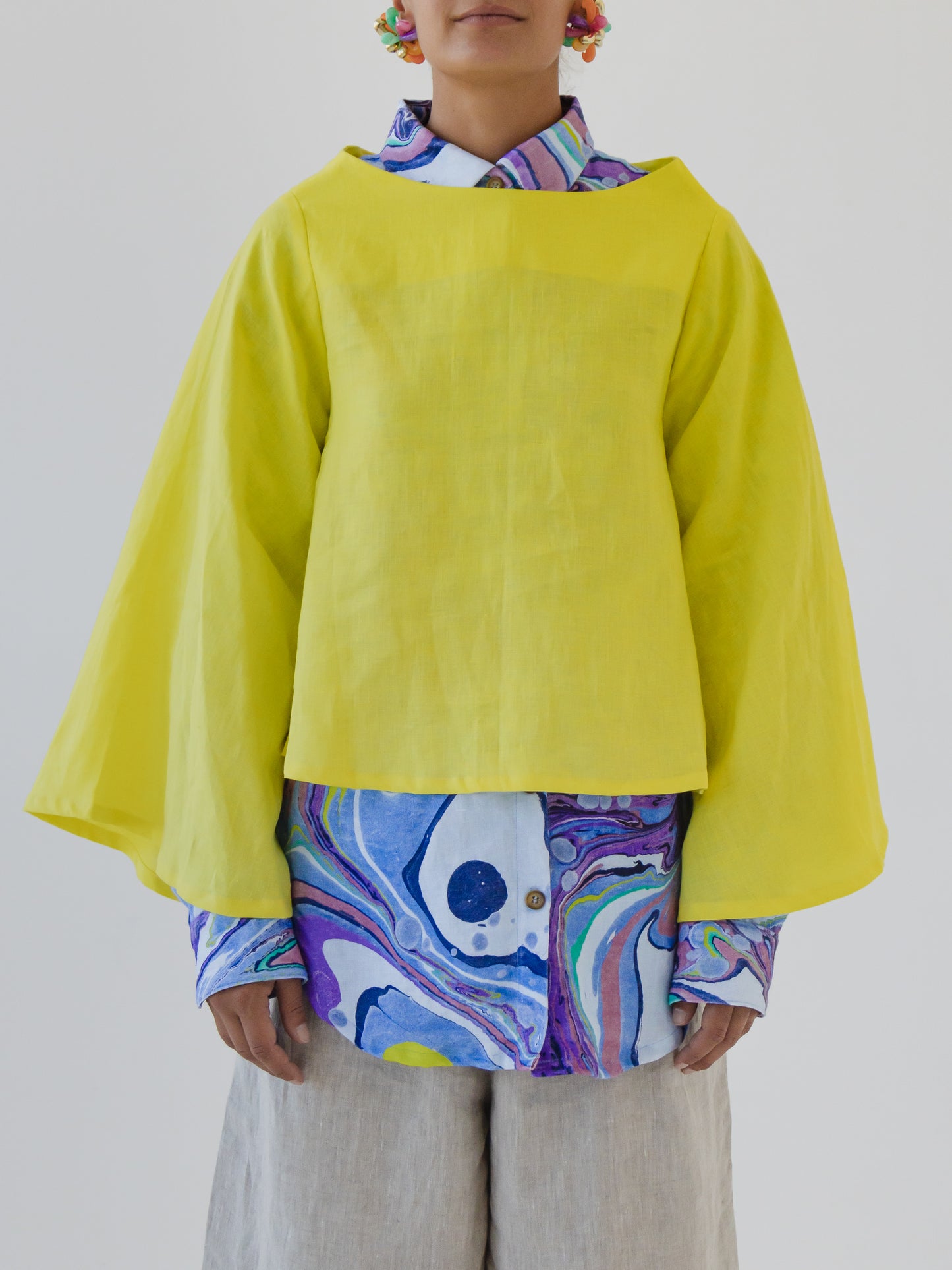 Bell Sleeve Top - Lime