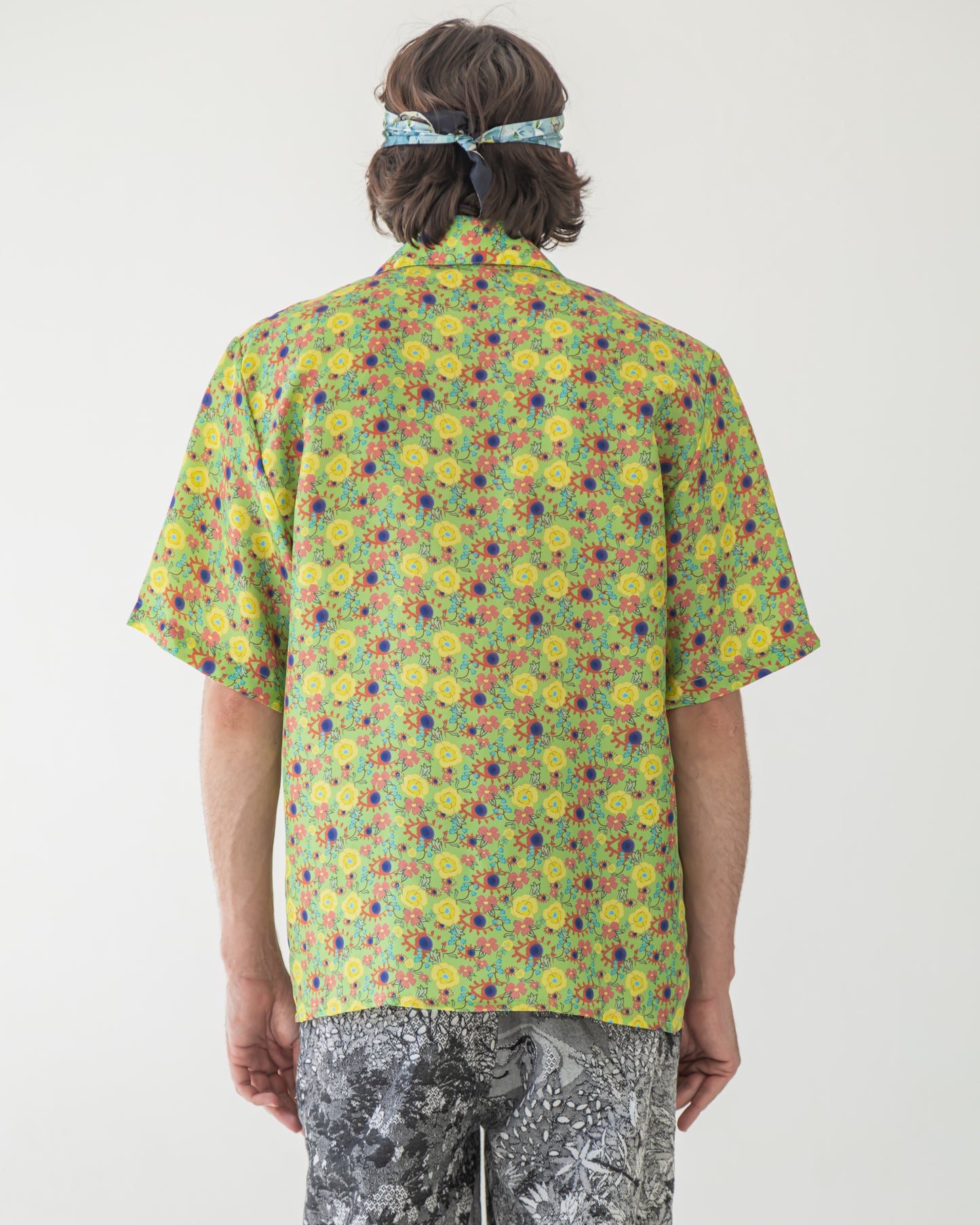 'Dainty floral' Silk bowling shirt