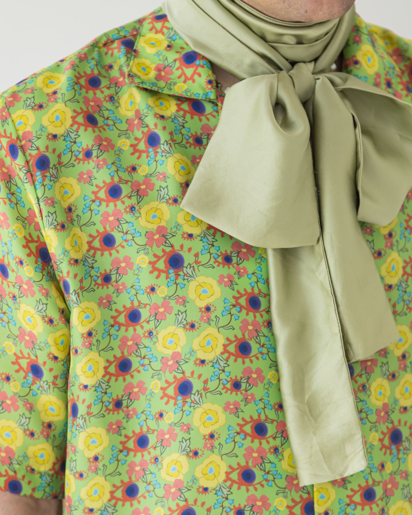 'Dainty floral' Silk bowling shirt